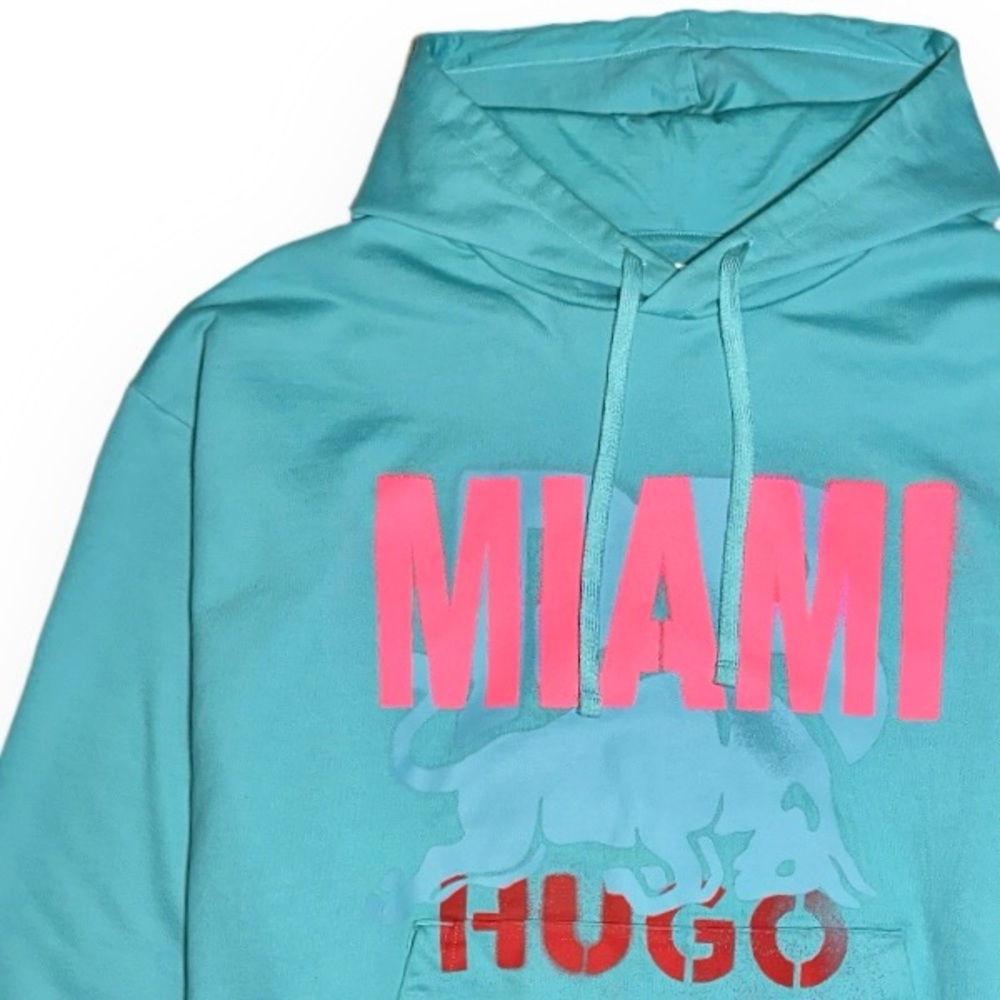 HUGO BOSS VCARB F1 Miami GP 2024 Hoodie L Teal Pink Limited Edition